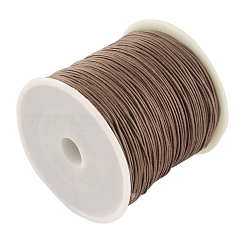 Braided Nylon Thread, Chinese Knotting Cord for Beading Jewelry Making Macrame Craft, Camel, 0.8mm, about 100yards/roll