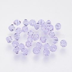 Imitation Austrian Crystal Beads, Grade AAA, K9 Glass, Faceted, Bicone, Medium Purple, 4x4mm, Hole: 0.7~0.9mm