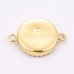 Brass Micro Pave Cubic Zirconia Cabochon Connector Settings&nbsp;KK-F748-03G