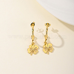 Stainless Steel Clover Dangle Stud Earrings&nbsp;FD4854-1