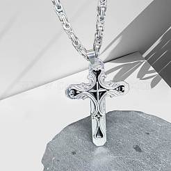 Gothic Style Cross 304 Stainless Steel Pendant Necklaces & Link Bracelets Sets&nbsp;FS-WG287BB-03