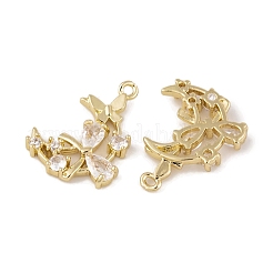 Brass Micro Pave Clear Cubic Zirconia Pendants&nbsp;LS-KK-L212-23G