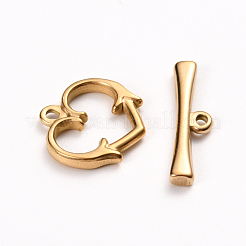 Ion Plating(IP) 304 Stainless Steel Toggle Clasps&nbsp;STAS-D142-06A-G