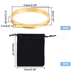 1Pc Stainless Steel Grooved Bangles&nbsp;STAS-UN0042-51G