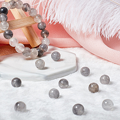 Natural Gemstone Cloudy Quartz Round Beads Strands&nbsp;G-OC0001-17