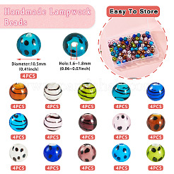 64Pcs 16 Styles Handmade Lampwork Beads&nbsp;LAMP-TA0001-59B