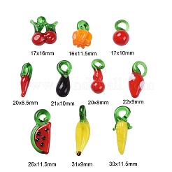 60Pcs 10 Style Handmade Lampwork Pendants&nbsp;LAMP-LS0001-01