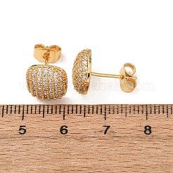 Brass Micro Pave Cubic Zirconia Stud Earrings&nbsp;EJEW-F418-15G