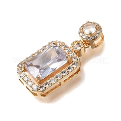 Brass Pave Cubic Zirconia Pendants&nbsp;KK-N290-34G-03