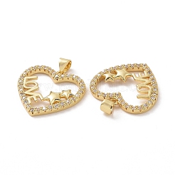 Brass Cubic Zirconia Pendants&nbsp;KK-G453-01G-02