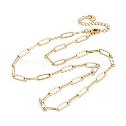 304 Stainless Steel Paperclip Chain Necklaces&nbsp;NJEW-U026-12G