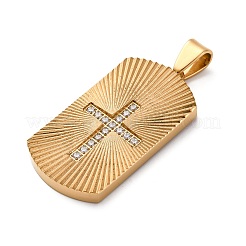 304 Stainless Steel Micro Pave Cubic Zirconia Pendants&nbsp;STAS-U043-26G