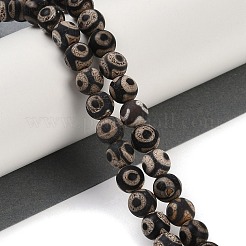 Tibetan Style dZi Beads&nbsp;G-K166-02-8mm-L3-01