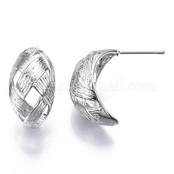 Brass Half Hoop Earrings&nbsp;KK-N232-110P-NF