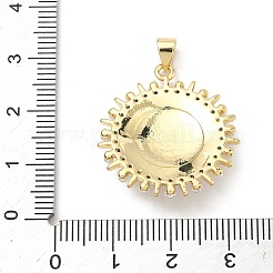 Brass Micro Pave Cubic Zirconia Pendants&nbsp;KK-P345-75G