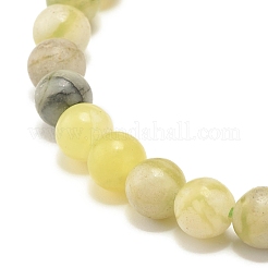 Natural Qinghua Jade Round Beaded Stretch Bracelet&nbsp;BJEW-JB07554-01