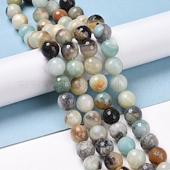 Natural Flower Amazonite Beads Strands&nbsp;G-E571-26C