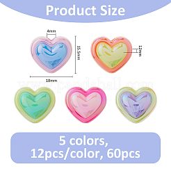 60Pcs 5 Colors Opaque Acrylic Beads&nbsp;OACR-FH0001-058