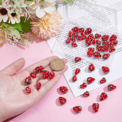 Handmade Lampwork 3D Strawberry Beads&nbsp;LAMP-UN0001-02