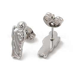 Non-Tarnish 304 Stainless Steel Human Stud Earrings for Women&nbsp;EJEW-E271-01P