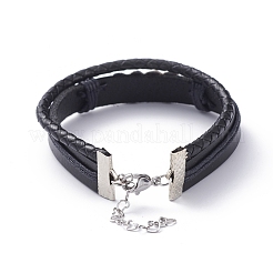 Unisex Retro Leather Cord Multi-strand Bracelets&nbsp;BJEW-JB04862