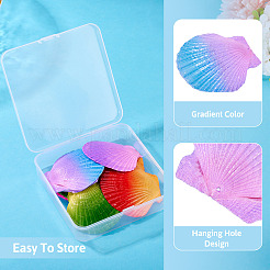 10Pcs 5 Colors Spray Painted Natural Scallop Shell Big Pendants&nbsp;SSHEL-TA0001-23