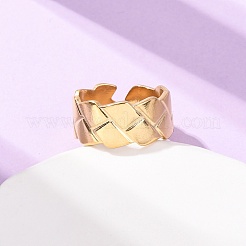 304 Stainless Steel Open Cuff Rings for Women&nbsp;RJEW-K309-29G