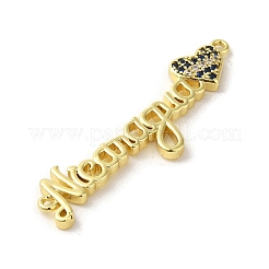Rack Plating Brass Micro Pave Cubic Zirconia Connector Charms&nbsp;KK-C053-09G