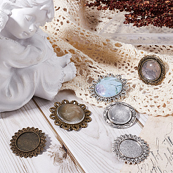 DIY Half Round Alloy Brooch Making Kits&nbsp;DIY-SC0028-85