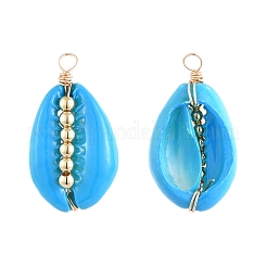 Spray Paint Cowrie Shell Pendants&nbsp;PALLOY-JF00449