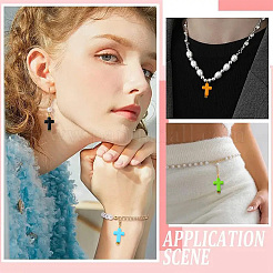 130Pcs 13 Colors Acrylic Cross Pendants&nbsp;PALLOY-YW031