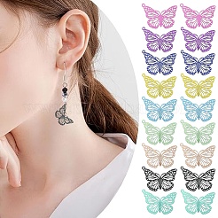18Pcs 9 Colors Electrophoresis 430 Stainless Steel Pendants&nbsp;STAS-YW0011-16