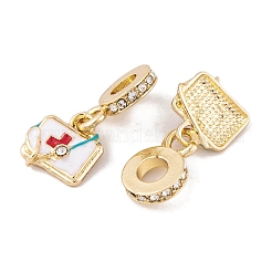 Rack Plating Alloy Crystal Rhinestone European Dangle Charms&nbsp;FIND-C055-24G
