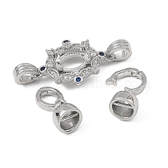 SHEGRACE Flower Brass Micro Pave Clear Cubic Zirconia Fold Over Clasps&nbsp;XGRQ58127-783P-1