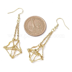 304 Stainless Steel Macrame Pouch Empty Stone Holder Dangle Earring Findings&nbsp;EJEW-JE05811-01