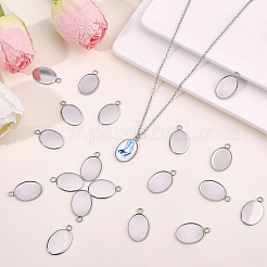 20Pcs 304 Stainless Steel Pendant Cabochon Settings&nbsp;STAS-BBC0010-66