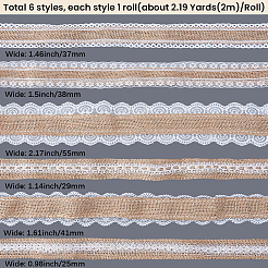 6 Rolls 6 Styles Burlap Ribbon&nbsp;OCOR-GF0006-40