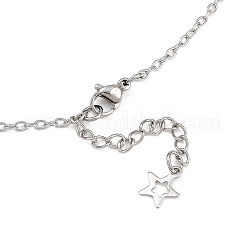 201 Stainless Steel Sun Moon Star Pendant Natural Sunstone & 304 Stainless Steel Link Chain 3 Layer Necklaces for Women&nbsp;NJEW-JN05470-01