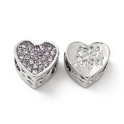 Rack Plating Alloy Rhinestone European Beads&nbsp;PALLOY-P289-46P