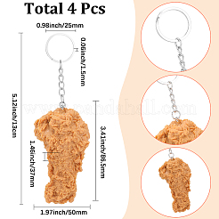4Pcs Chicken Leg PVC Pendant Keychains&nbsp;KEYC-SC0002-22
