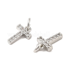 Brass Micro Pave Grade AAA Cubic Zirconia Charms&nbsp;ZIRC-P067-11P-T-NR