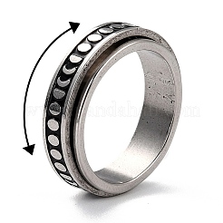 Non-Tarnish 203 Stainless Steel Rotating Spinner Fidget Band Rings for Anxiety Stress Relief&nbsp;RJEW-G118-08P