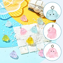 10Pcs 5 Colors Resin Pendants&nbsp;RESI-YW0004-82