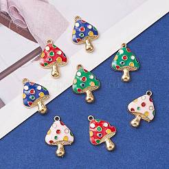 8Pcs 4 Colors Autumn Theme Rack Plating Alloy Enamel Pendants&nbsp;ENAM-YW0003-35