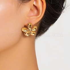 Vintage 201 Stainless Steel Flower Stud Earrings&nbsp;ZQ6435