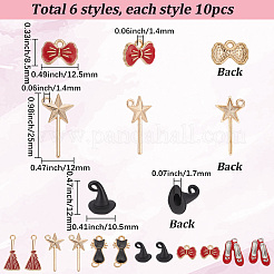 60Pcs 6 Styles Witch Theme Alloy Pendants&nbsp;TIBEP-SC0003-64