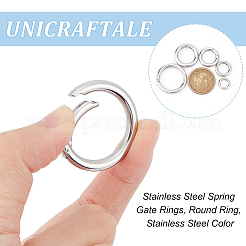 5Pcs 5 Styles 316 & 304 Stainless Steel Spring Gate Rings&nbsp;STAS-UN0049-92