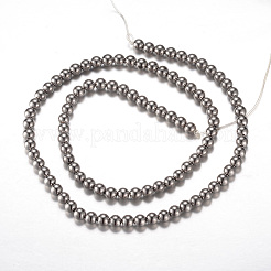 Electroplate Magnetic Synthetic Hematite Bead Strands&nbsp;G-A165A-4mm-05