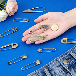 10Pcs 10 Styles Alloy Large Safety Pins&nbsp;JEWB-GA0001-55