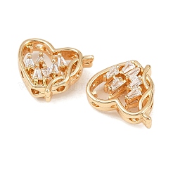 Brass Pave Clear Cubic Zirconia Multi-Strand Links&nbsp;KK-F906-18G